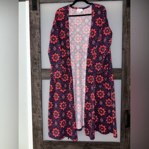 LuLaRoe Sarah Large Floral Duster Cardigan